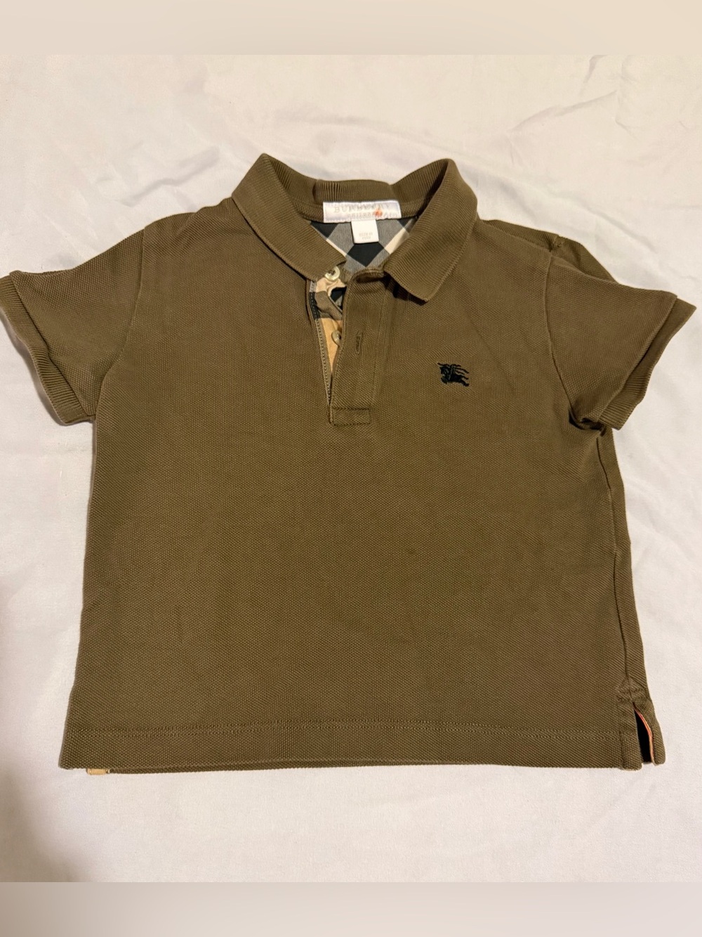 Burberry Boys 2T Dark Olive Green Polo Shirt